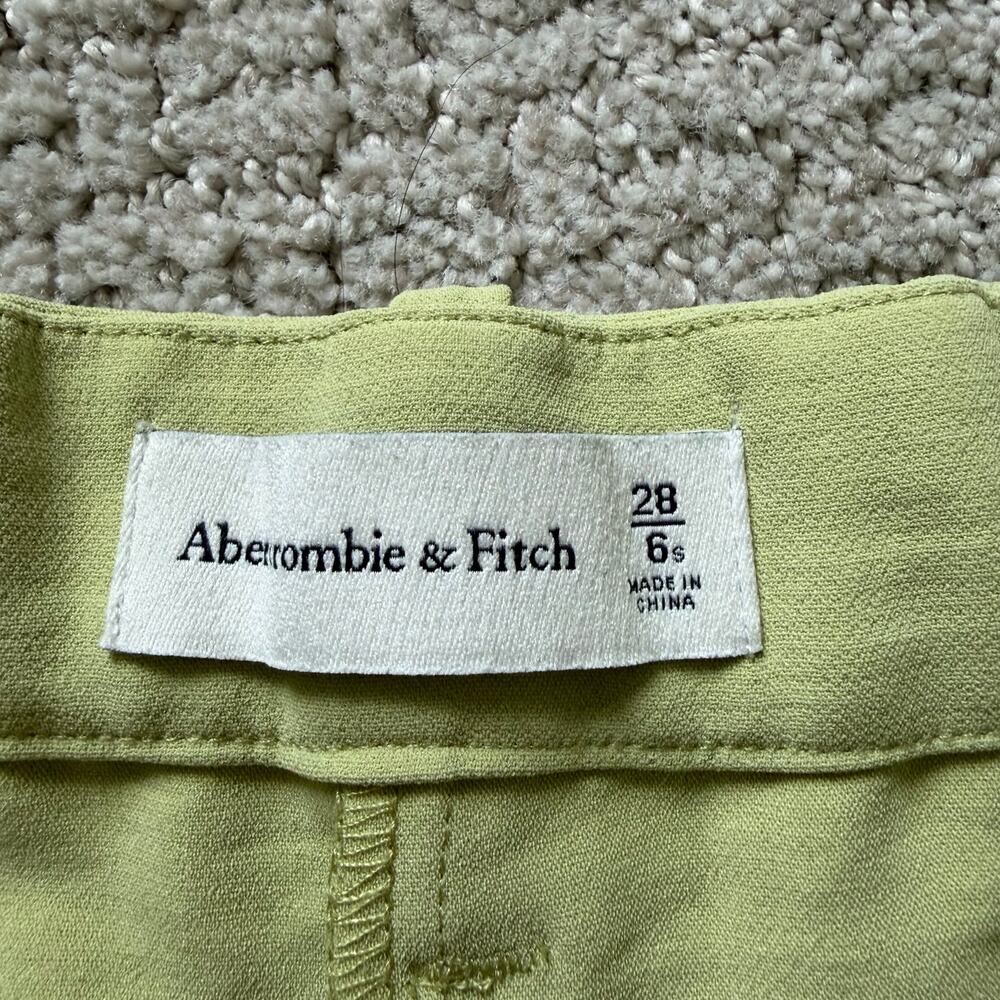 Abercrombie & Fitch Crepe Tailored Ultra Wide Leg Pants Size 28 Lime Green - Picture 8 of 12